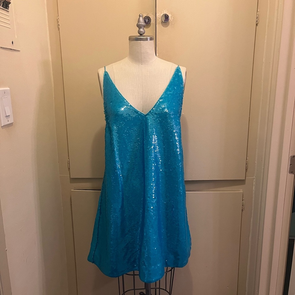Blue Sequin Dress